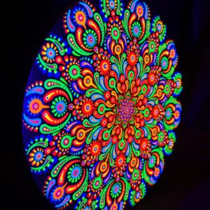 'The Cartoon Flower' UV Dot-Painting (20cm Circular Canvas)