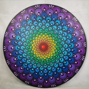 ‘Chakra Flower’ One-Of-A-Kind Acrylic Dot-Painting (40cm Circular)