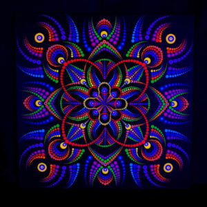 ‘Portal Of Angels’ One-Of-A-Kind UV Dot-Painting (40cm x 40cm canvas)