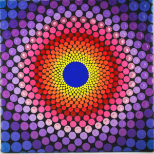 'Big Blue Dot' One-Of-A-Kind Acrylic Dot-Painting 20cm x 20cm (Sold)