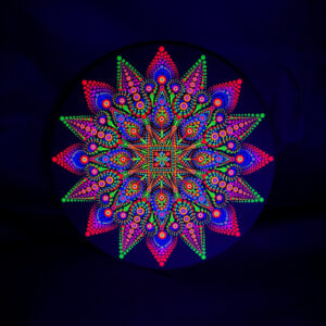 'The Psychedelic Nest' UV Dot-Painting (30cm Circular Canvas) SOLD