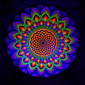 'Torus in a galaxy' One-Of-A-Kind Uv-Dot-Painting (80cm Round Canvas)  SOLD