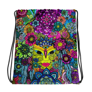 3 Chakra Flower Drawstring bag