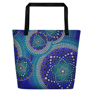 Blue Seeds Of Life Bubbles Large Tote Bag